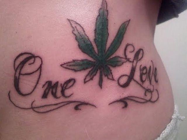 one love weed tattoos